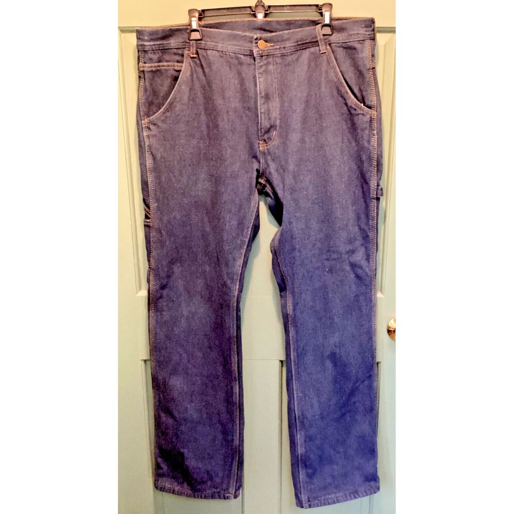 Key Workwear Men's Size 38X34 Blue Fleece Lined Denim Carpenter Straight Jeans